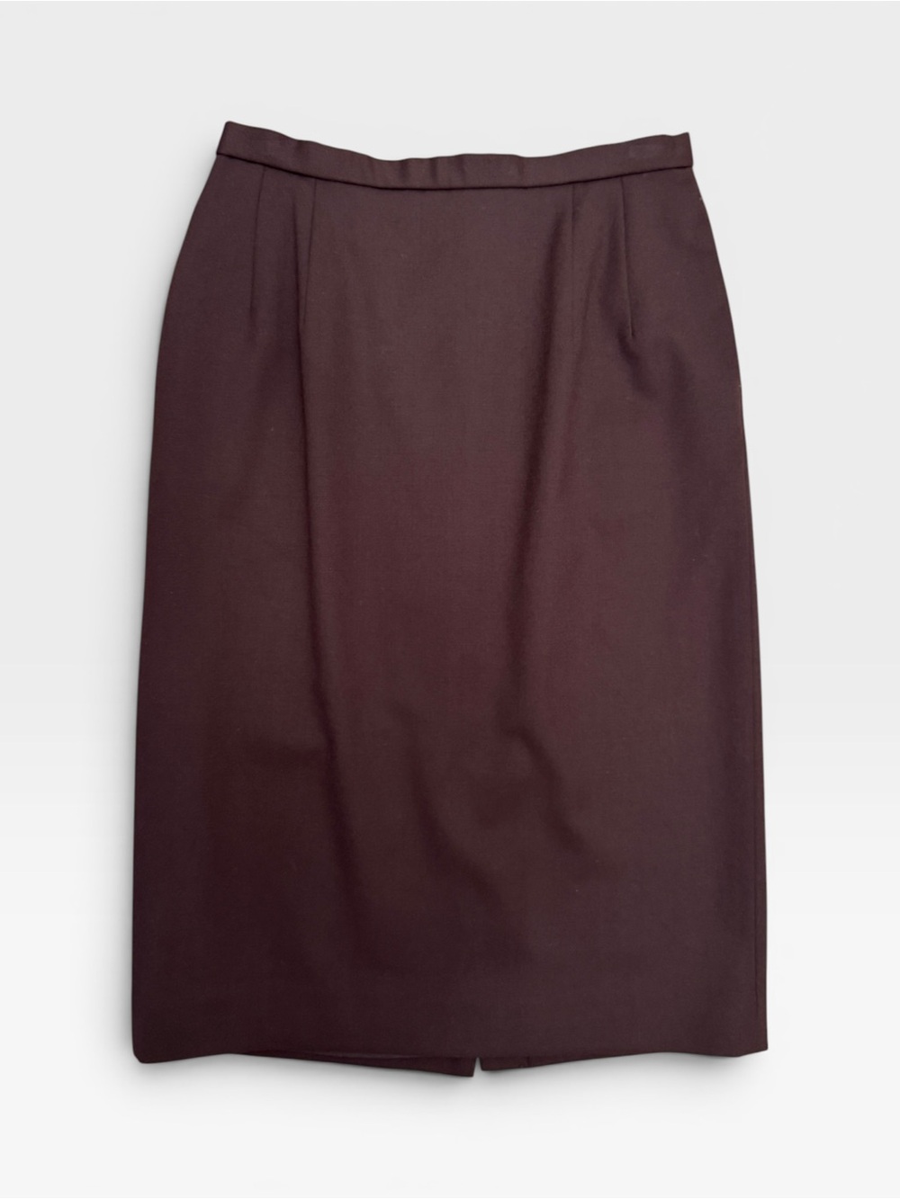 Vintage Pendleton Brown 100% Wool Midi Pencil Skirt Size 8 Classic Career